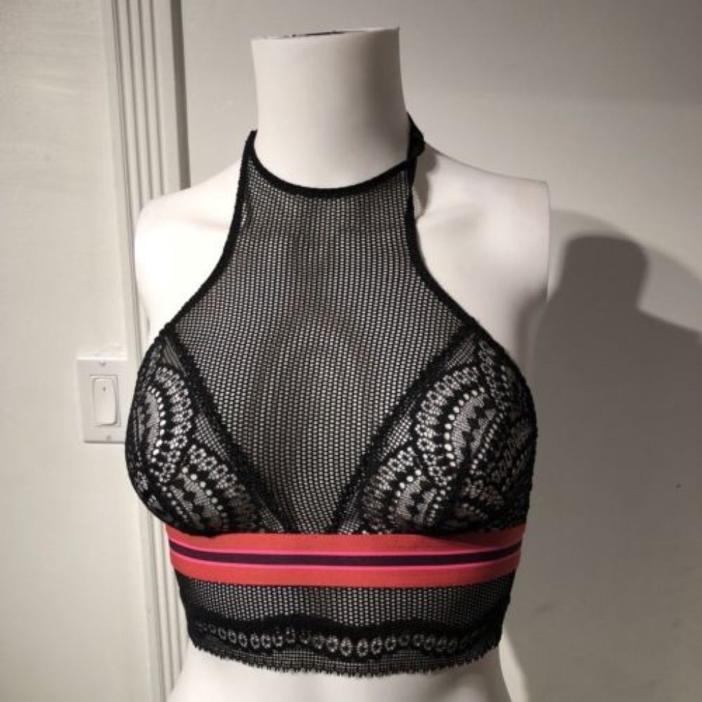 Victorias Secret Lace Banded High Neck Bralette
